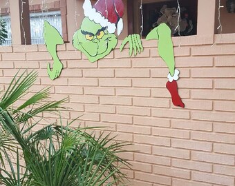 Christmas Yard Art Fence Peeker!