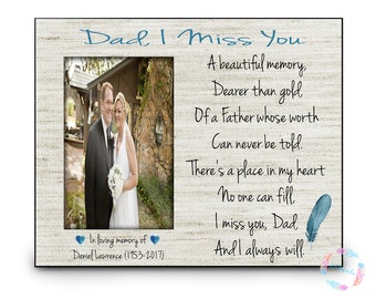 In Memory Of Dad Memorial Gift Remembrance Deceased Father Poem Personalized