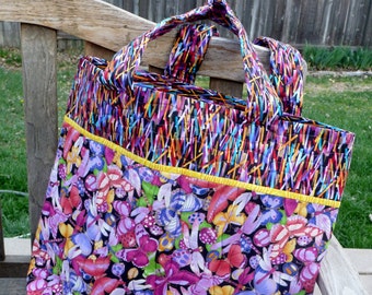 Butterfly Quilted Tote Bag