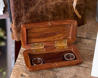 Custom Engraved Natural Wood Ring Box, Wooden Ring Box, Personalized Ring Keeper, Ring Pillow Alternative, Wedding Ring Box