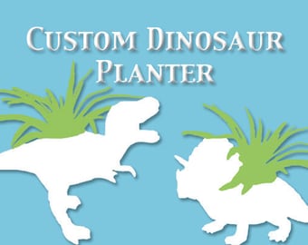 Custom Up-cycled Dinosaur Planter