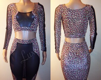 Leop./Blk 2pc Clubwear
