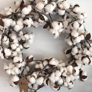 SHIPS TODAY! Cotton Wreath, Rustic Farmhouse Wreath, Cotton Boll Wreath, Front Door Wreath, Gifts for Her, Spring Decor, Mothers Day
