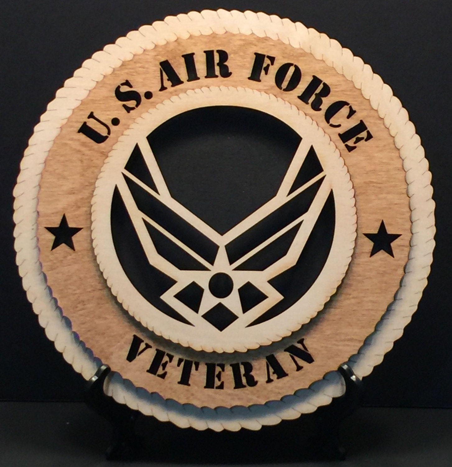 United States Air Force Veteran New Logo 3D Round Wall