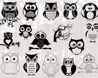 Owl svg bundle, owl silhouette svg, owl clipart,dxf,png