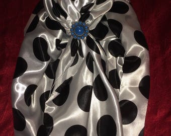 White w/Black Dots Wild Rag