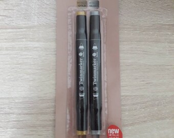 Marker metallic gold and metallic silver professional quality alcohol based ink marqueurs metallic feutres alcool