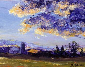 Early Morning, Winter Sky, Farm