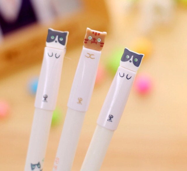 Set of 3 Cute Kitten Pens School Supply Planner Supply