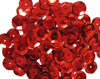 6mm Cupped Sequins Red