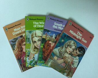 Harlequin Romance Novels Books Fiction Vintage Retro 1970s Mid Century