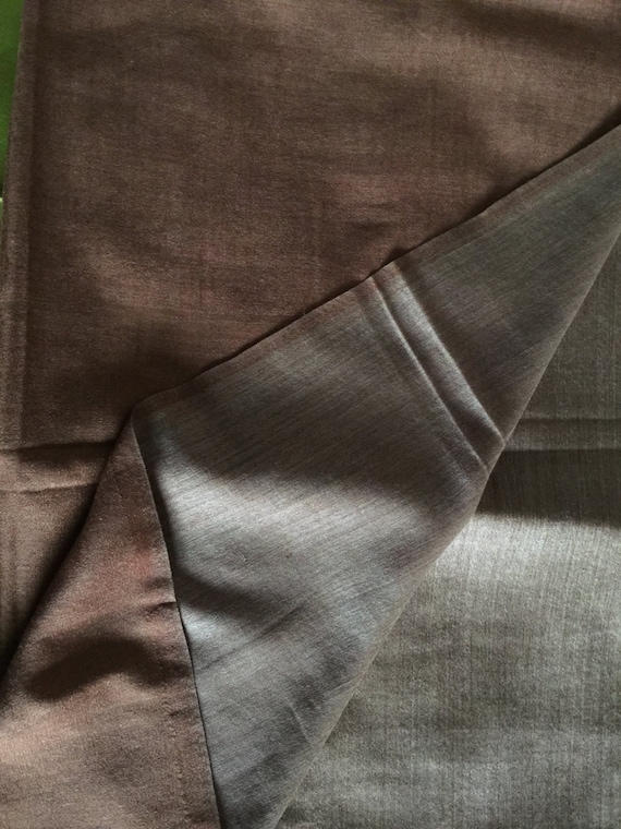 Pashmina Cashmere wool stole shawl wrap reversible double sided. Brown on one side beige on the other, Solid color wear it on either side