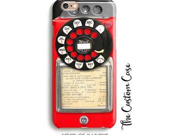 Retro Red Payphone, Vintage Payphone Phone Case, Retro Red Rotary Phone, Old Vintage Payphone, Hipster Payphone Case, Iphone, Samsung