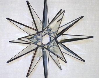 18 Point Bevel Stained Glass Moravian Star Tree Topper