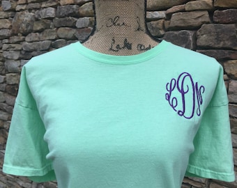 Monogram Shirt - Short Sleeve Monogrammed Shirt - Embroidered Shirt - Monogram Embroidery