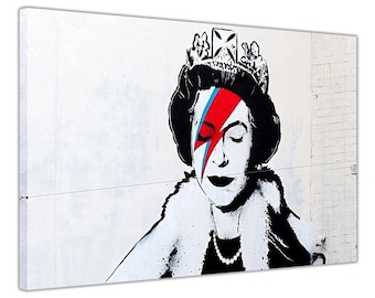 Banksy Queen Diamond Jubilee Framed Prints Canvas Art Pictures Home Decoration Posters Graffiti Wall Mural
