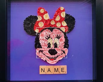 Handmade Paper quilled Minnie Mouse