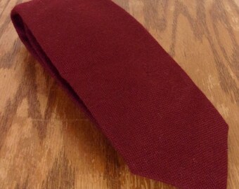 vtg Stix Baer & Fuller euc Men's Burgandy 100% Wool Tie Necktie 57" 3"