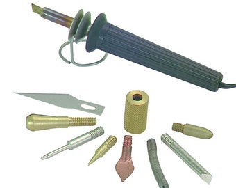 1 Brand New Wood Burner Hot Iron Soldering Tool Set Hobby crafts styrofoam Leather Woodworking cut stencils solder small parts woodburner