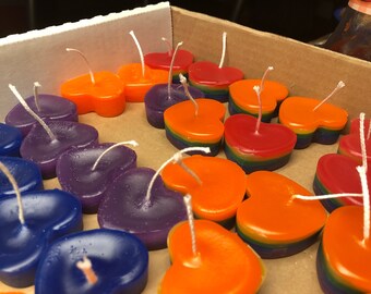 Multi-Colored Heart Candles