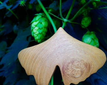 Gingko leaf Hair Clip, Leaf hair barrette, Leaf hair clip, Earthy jewelry, Nature Lover Gift, Gift for wife, 80mm French Barrette Clasp