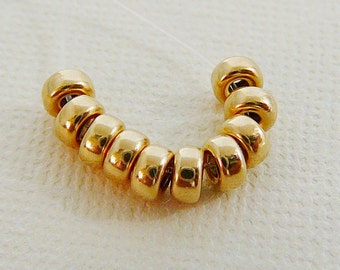 14kt Gold Filled Bead, 4mm Rondel Spacer, 10 beading supplies