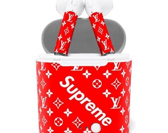 LV Supreme Custom Airpods Bluetooth Wireless