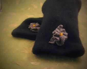 Luxurious Cashmere Fingerless Navy Glovelettes
