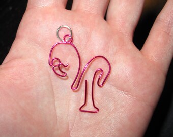 Wire Wrapped Flamingo Pendant MADE to ORDER