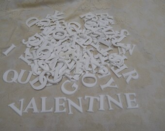 Large Lot of 163 Vintage 2" White Plastic Letters