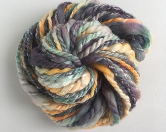 Handspun Yarn, Merino and bamboo mix fiber, Little Mermaid