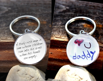 Made to Order Double Sided Keychain, Handwriting Keychain