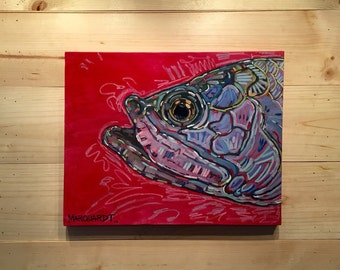 Tarpon fly fishing art oil painting by Jonathan Marquardt of BadAxeDesign