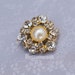 5 to 20 Pieces of Crystal Rhinestone & Pearl Buttons(22mm) RS-014 in gold finish - Perfect for Wedding invitations napkin rings crafts