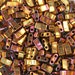 Metallic Gold Iris Half Tila Bead HTL-462 Japanese 2-Hole Square - 10 grams