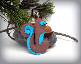 Gray Squirrel Felt Christmas Tree Ornament Softie Pattern Sew Your Own Stuffed Animal