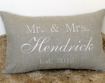 Beautiful Personalized Wedding Pillowcases Decorative Pillow cover Throw Pillow Anniversary Newlyweds Gifts for Couples
