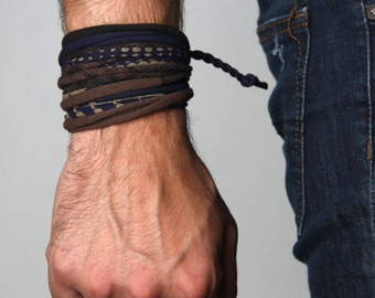 Boyfriend Gift, Mens Bracelet, Gift for Men, Mens Gift, Festival Clothing, Burning Man, Husband Gift, Wrap Bracelet, Cuff Bracelet, Festival