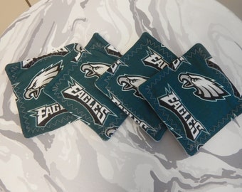 Set of 4 Fabric Drink Coasters Eagles