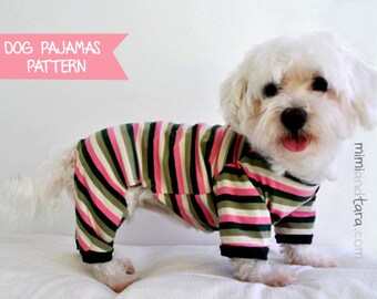Dog Pajamas Pattern size XS, Sewing Pattern, Dog Clothes Pattern, dog pajamas