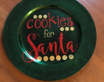 Cookies for Santa plate READY TO SHIP