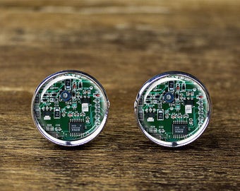 Circuit Board cufflinks, Circuit cufflinks, Circuit Board jewelry