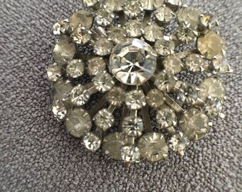 Rhinestone Star Burst Brooch