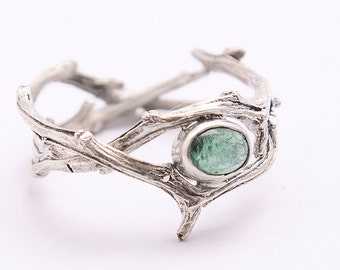 Sterling silver ring | Silver branch ring | Silver twig ring