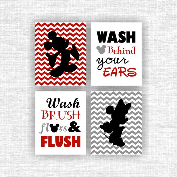 Instant Red Gray Black Minnie Mouse And Mickey