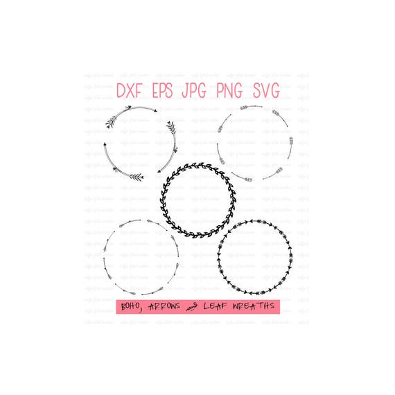 Download BOHO SVG WREATH Digital Cut File Arrow Floral Tribal