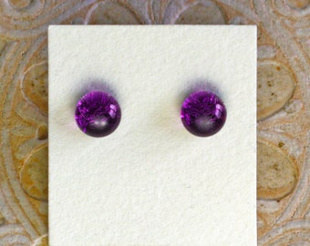 Dichroic Glass Earrings, Petite, Purple DGE-1344