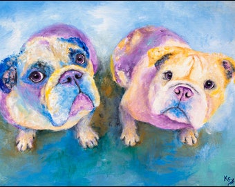 Bulldog artwork | Etsy