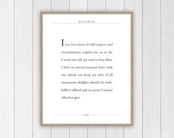 Jane Eyre Quote | Charlotte Bronte Quote Print | Book Quote | Literary Gift | Classic Quote |