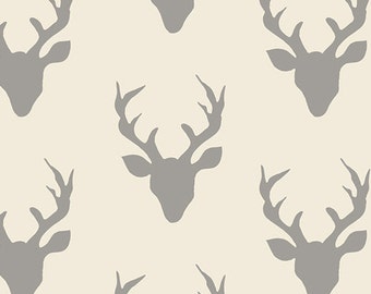 AGF KNIT Deer Fabric Cotton Fabric Jersey Knit Deer Fabric Art Gallery White fabric Stretch fabric Hello Bear fabric Buck Forest Silver Gray